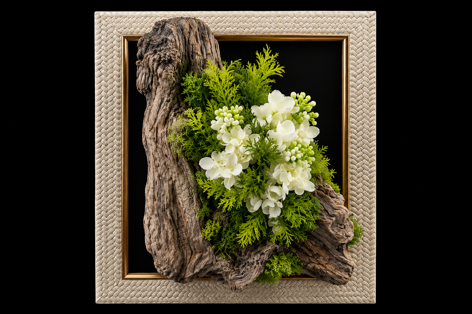 Framed Driftwood Botanical — botanical art by April Stiles